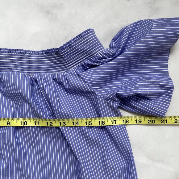 J. Crew Cotton Off-the-shoulder Top in Stripe Size 6 - Picture 7 of 7